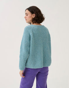 Round Neck Rib Cardigan Knitting Pattern