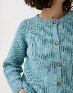 Round Neck Rib Cardigan Knitting Pattern