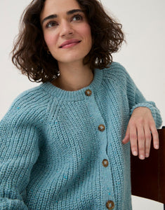 Round Neck Rib Cardigan Knitting Pattern