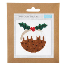 Load image into Gallery viewer, Mini Cross Stitch Kit christmas pudding
