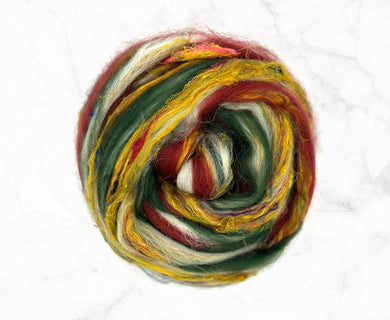 Christmas lights roving spinning fibre