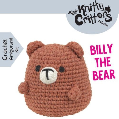 Knitty Critters Pouch Pals Crochet Kit Billy the Bear