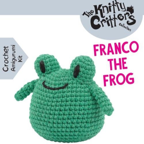 Knitty Critters Pouch Pals Crochet Kit Franco the Frog