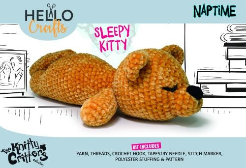 Knitty Critters Naptime Crochet Kit  Sleepy Kitty