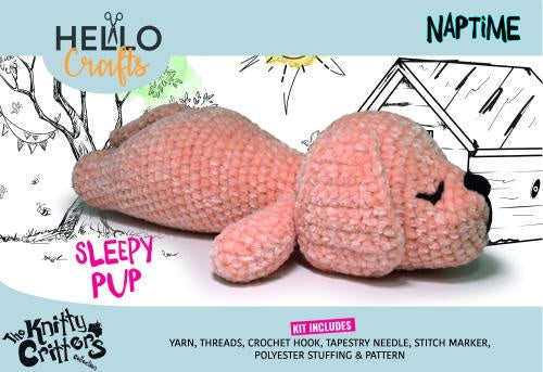 Knitty Critters Naptime Crochet Kit Sleepy Pup