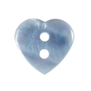 Light Blue Heart Buttons, 15mm