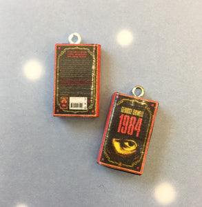 Miniature Book Charm Stitch Marker, 1984, George Orwell inspired