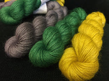 Load image into Gallery viewer, Non Superwash Wensleydale British Wool, 4 Ply Yarn, 100g/3.5oz, Glitter and Grease
