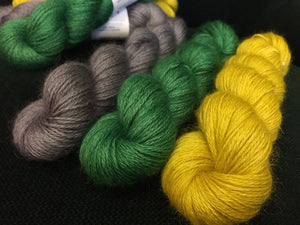 Non Superwash Wensleydale British Wool, 4 Ply Yarn, 100g/3.5oz, Glitter and Grease