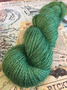 Non Superwash Wensleydale British Wool, 4 Ply Yarn, 100g/3.5oz, Glitter and Grease