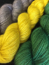 Load image into Gallery viewer, Non Superwash Wensleydale British Wool, 4 Ply Yarn, 100g/3.5oz, Glitter and Grease
