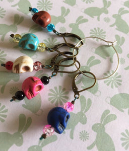 Set of 5 Skulls Stitch Markers