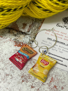 Potato Chips/Crisps Charm Progress Keeper Stitch Marker Set