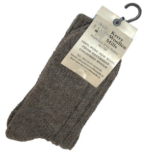 Natural Brown Wool Socks from Kerry Woollen Mills